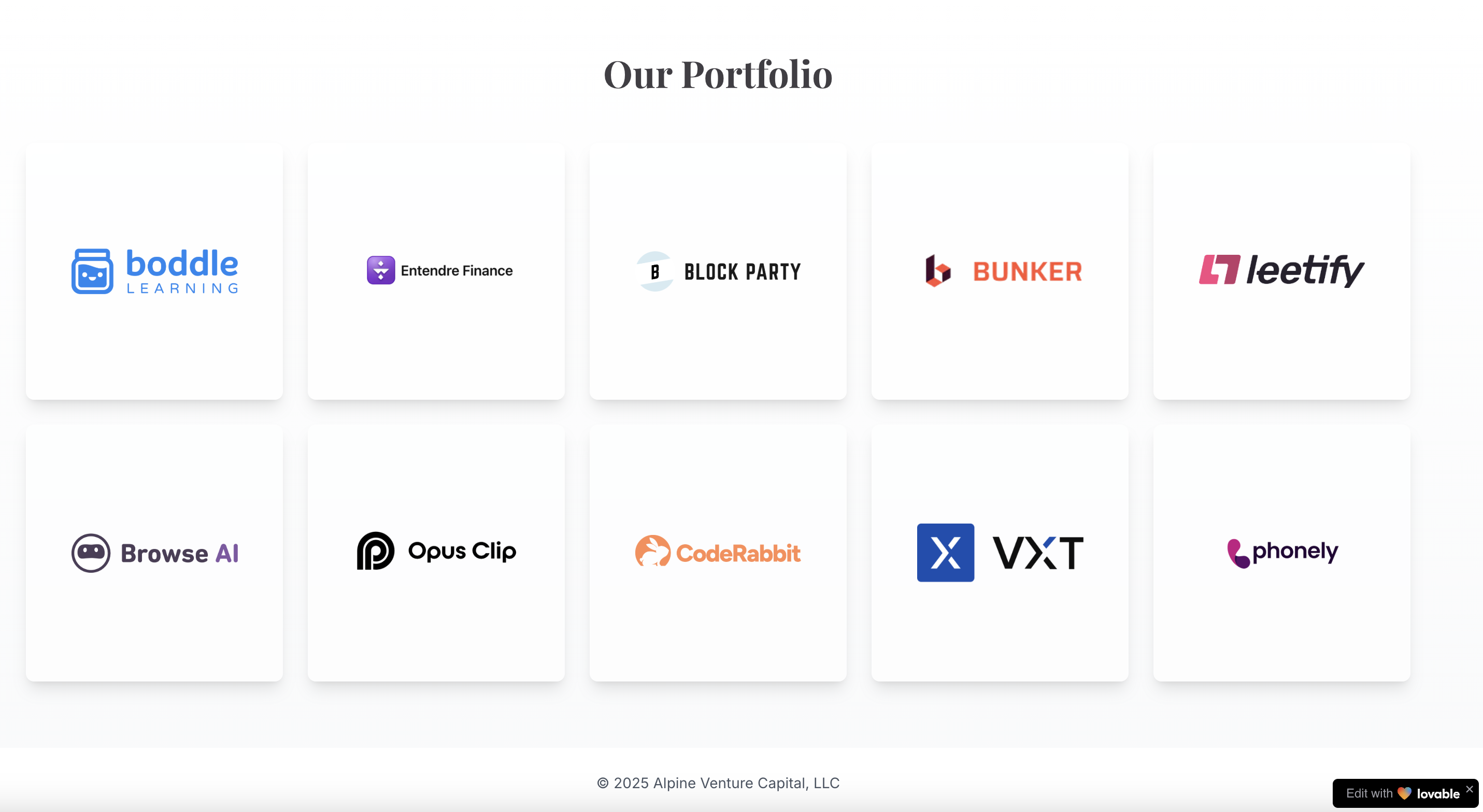 Alpine Ventures Portfolio